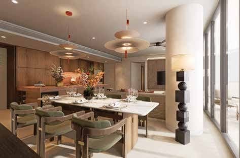 Dining area and kitchen