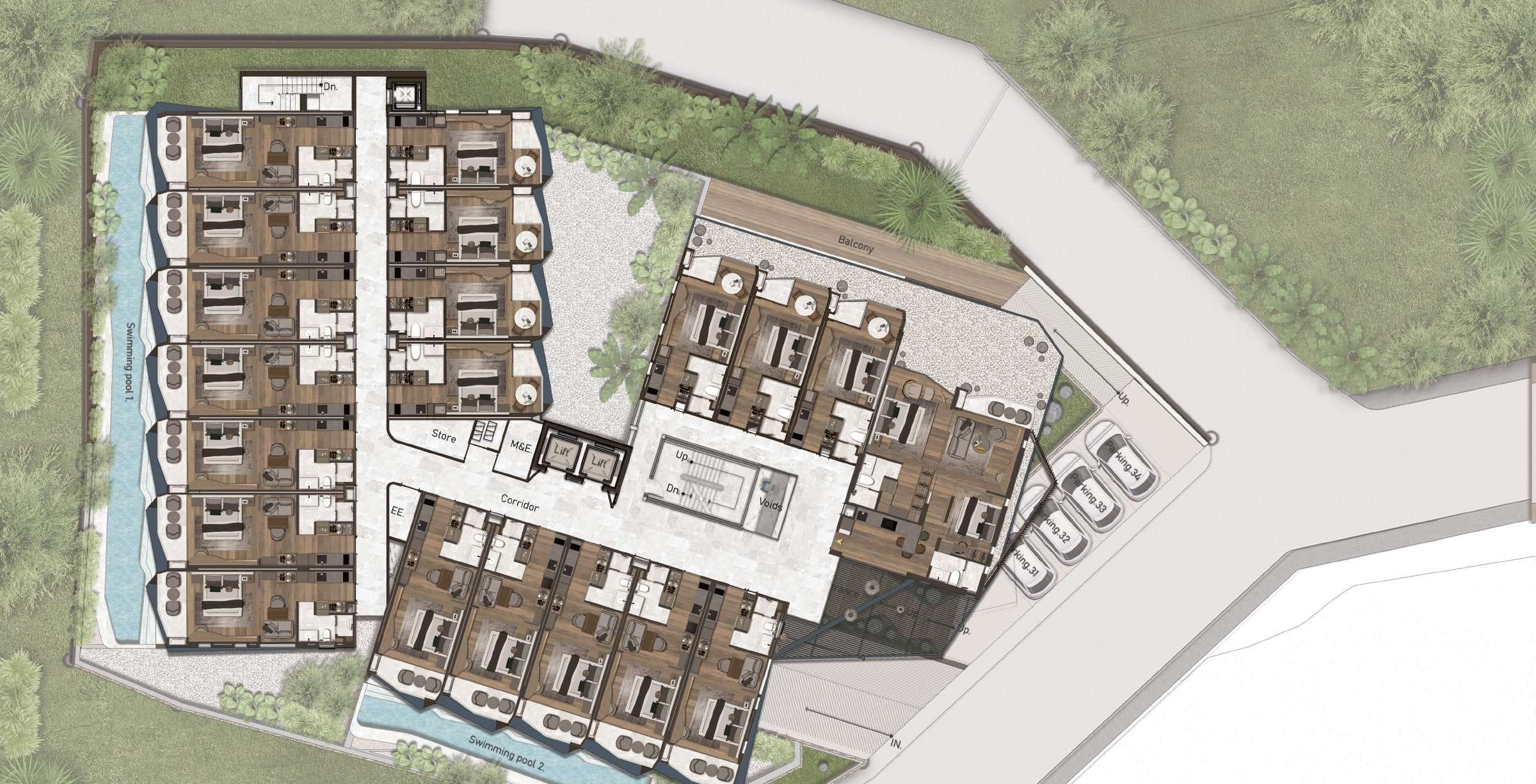 Ashiyana Heights typical plan, 2nd, 3rd and 5th floors