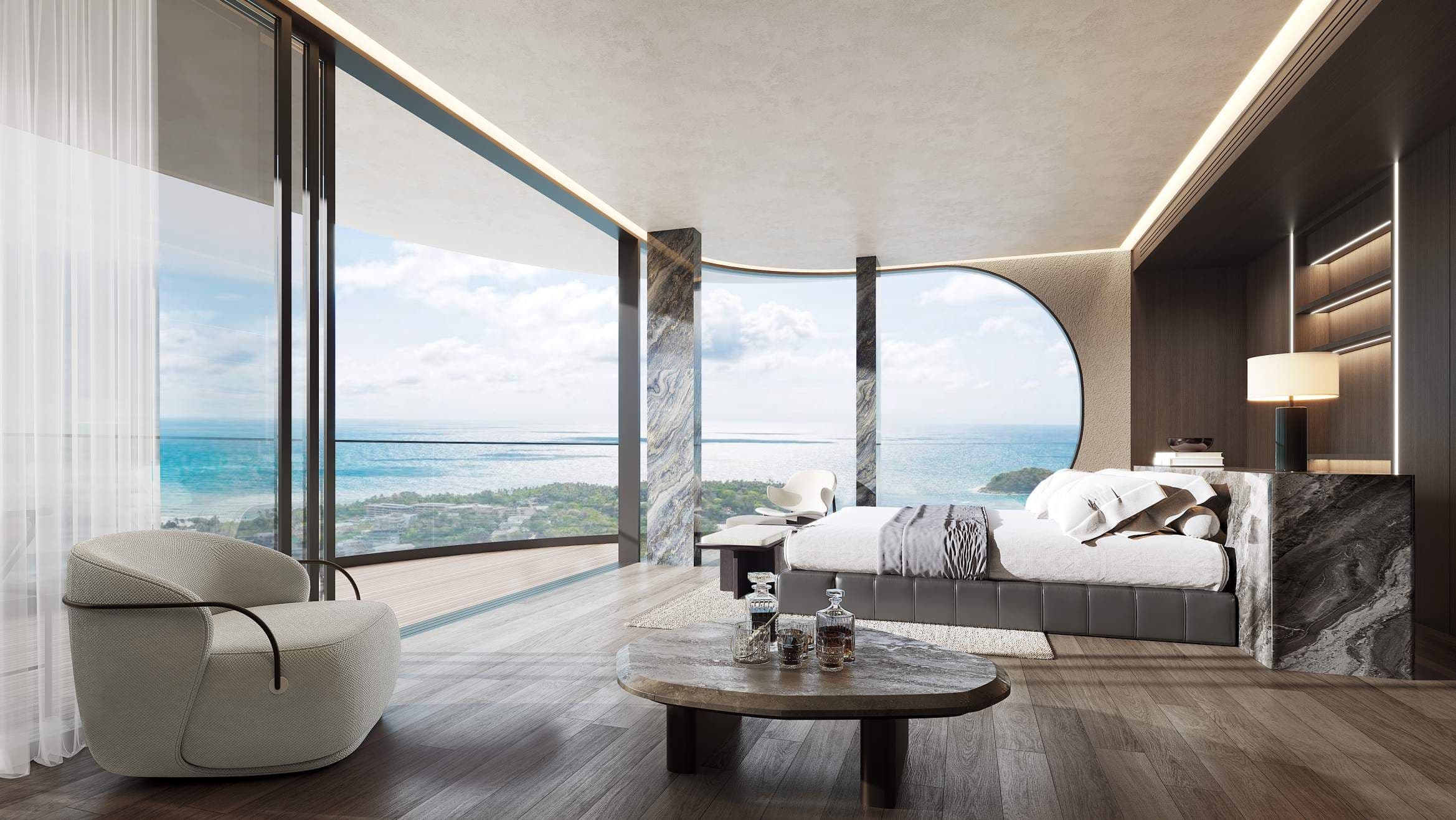 Master bedroom with sea view