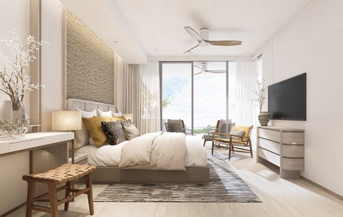 Bedroom with garden view
