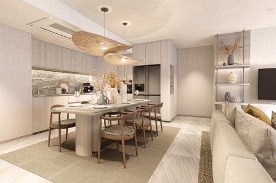 Kitchen and dining area