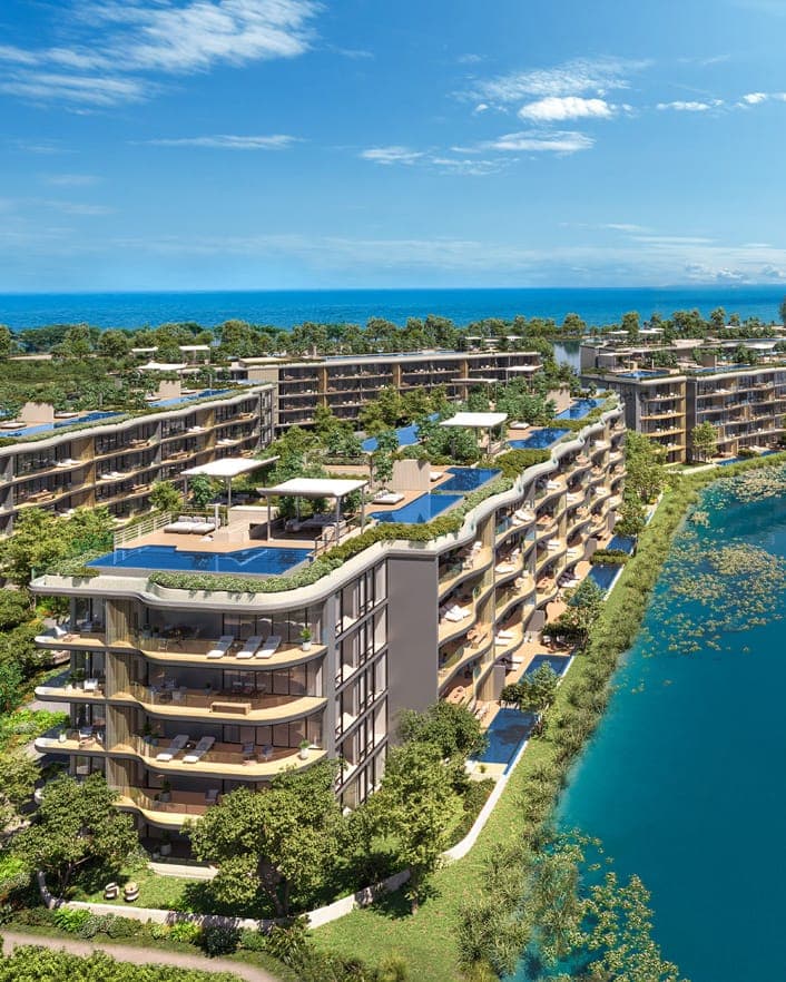 Building with rooftop pool