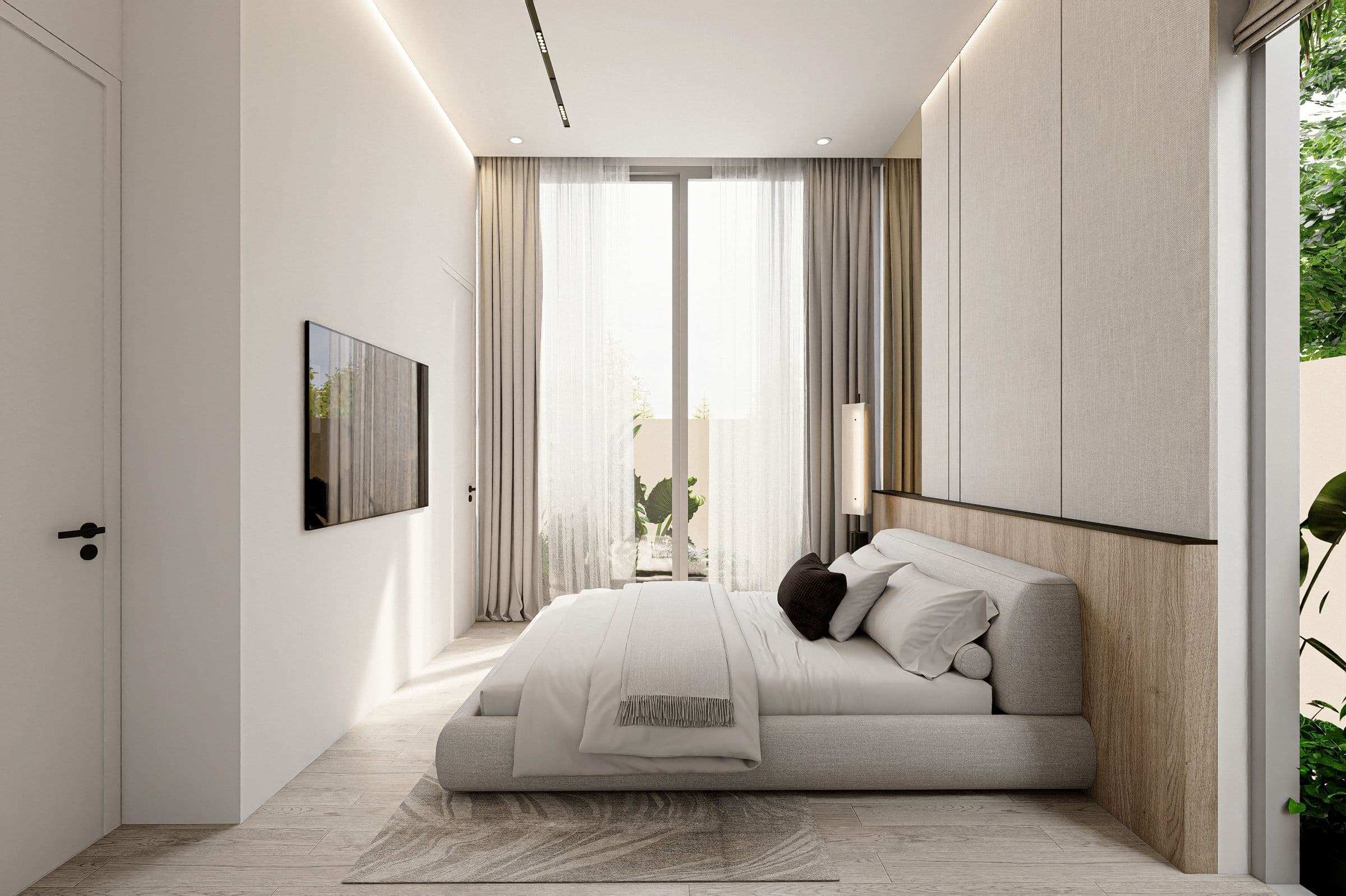 Bedroom with garden window