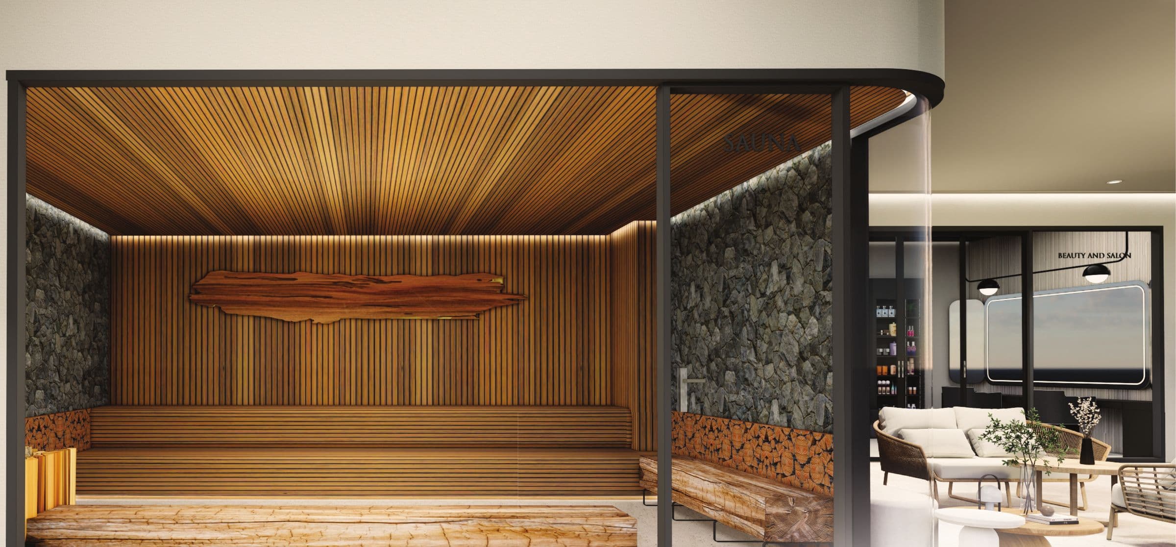 Sauna and steam room