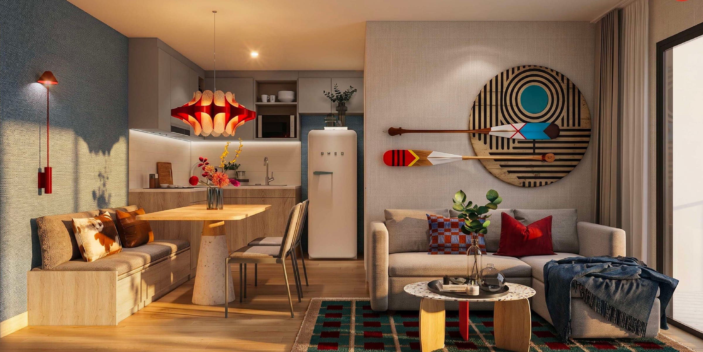 One-bedroom-plus living room