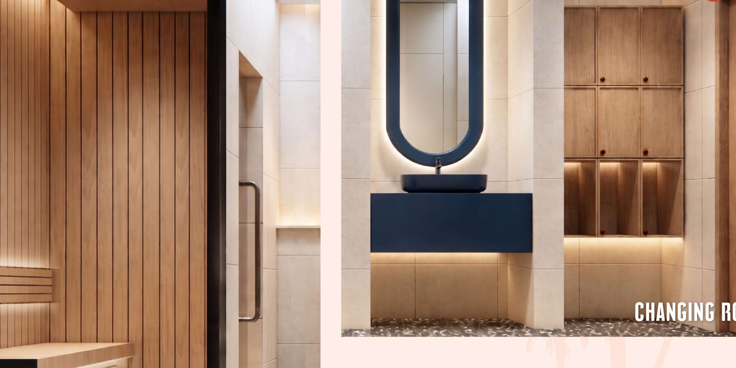 Sauna and changing room