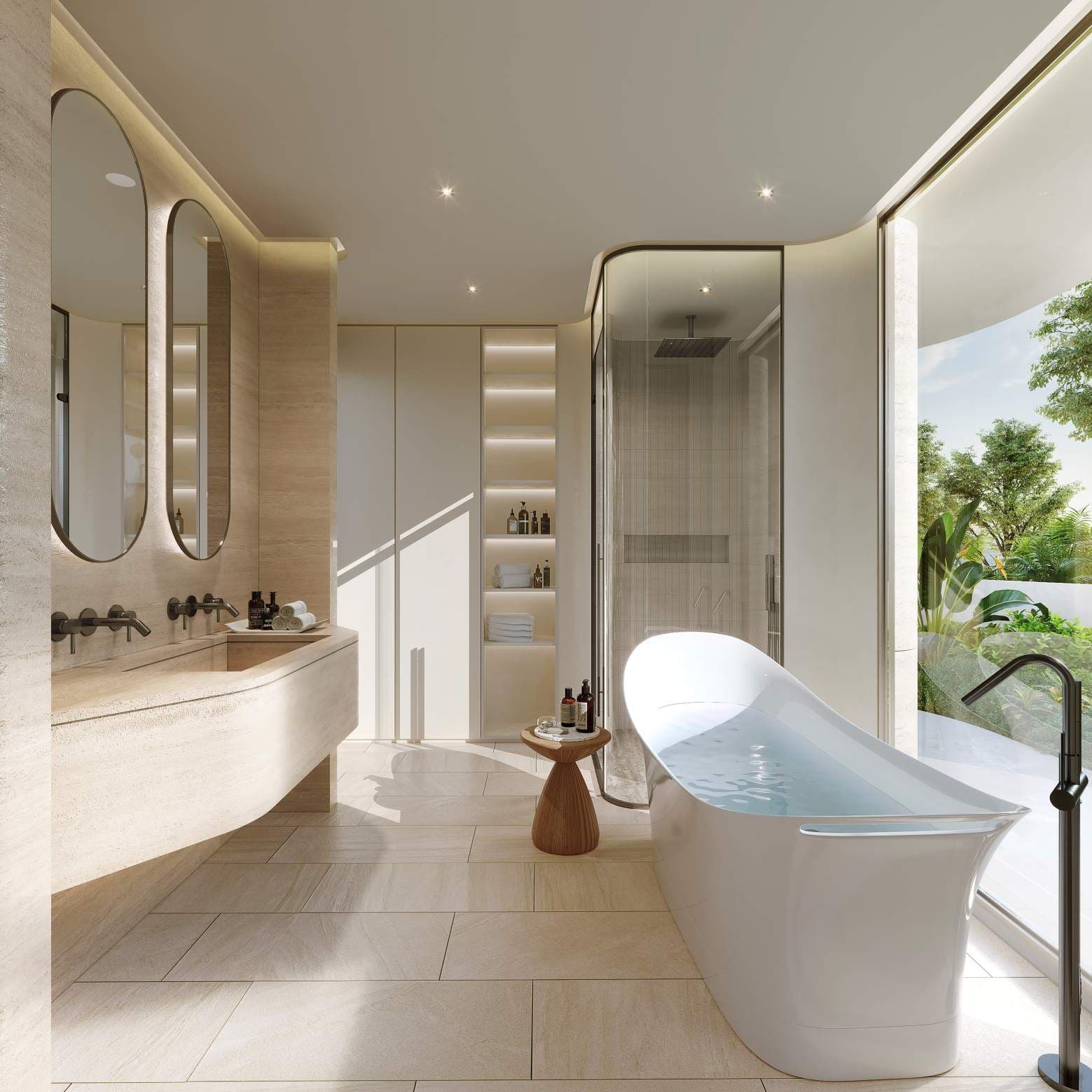 Master bathroom with freestanding bath