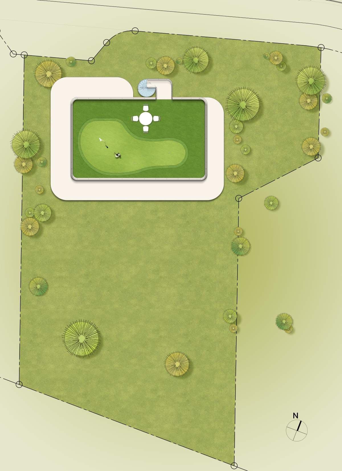 ISLA Villa Type B+ roof garden plan with a putting green