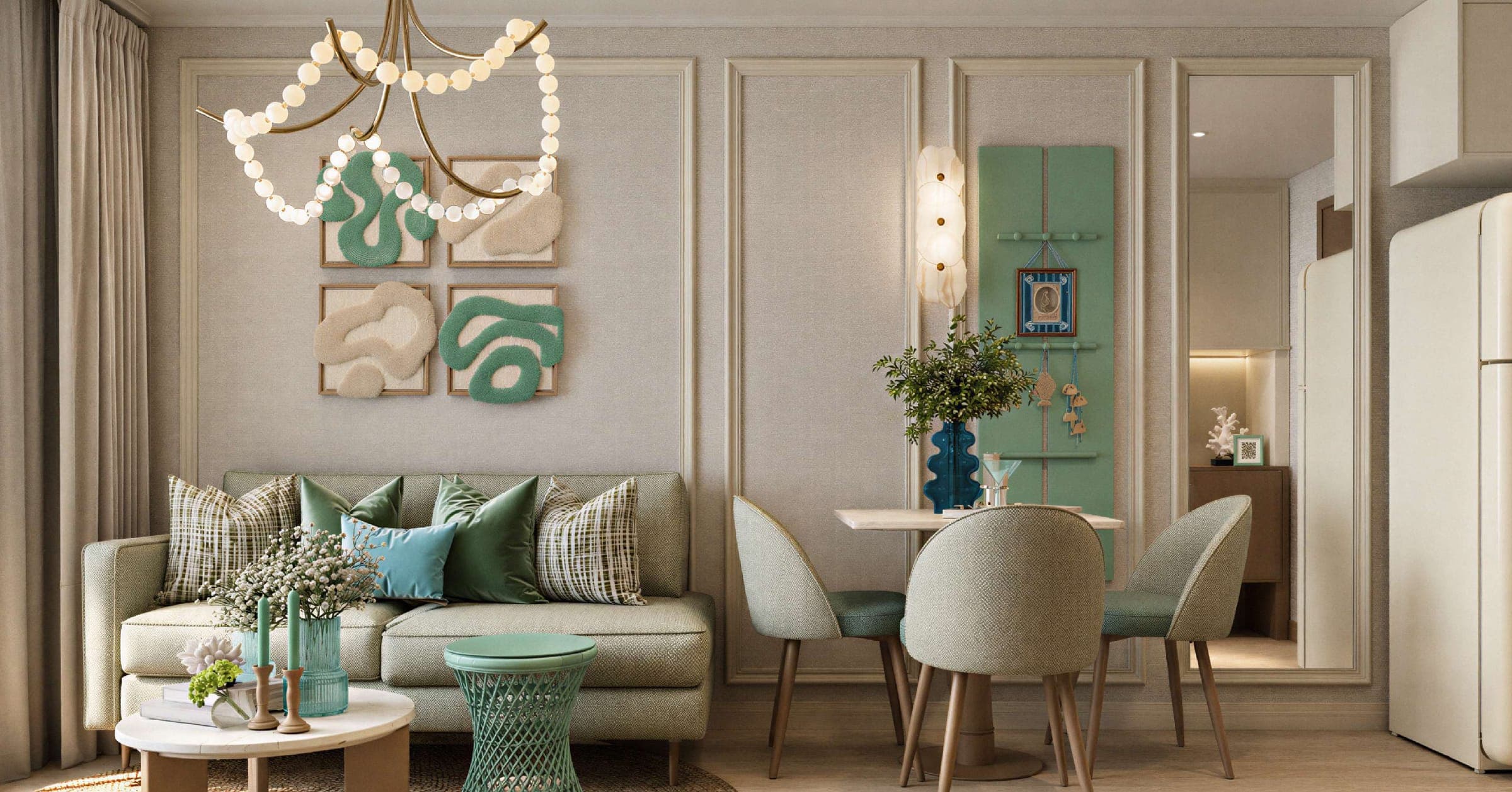 One-bedroom living area