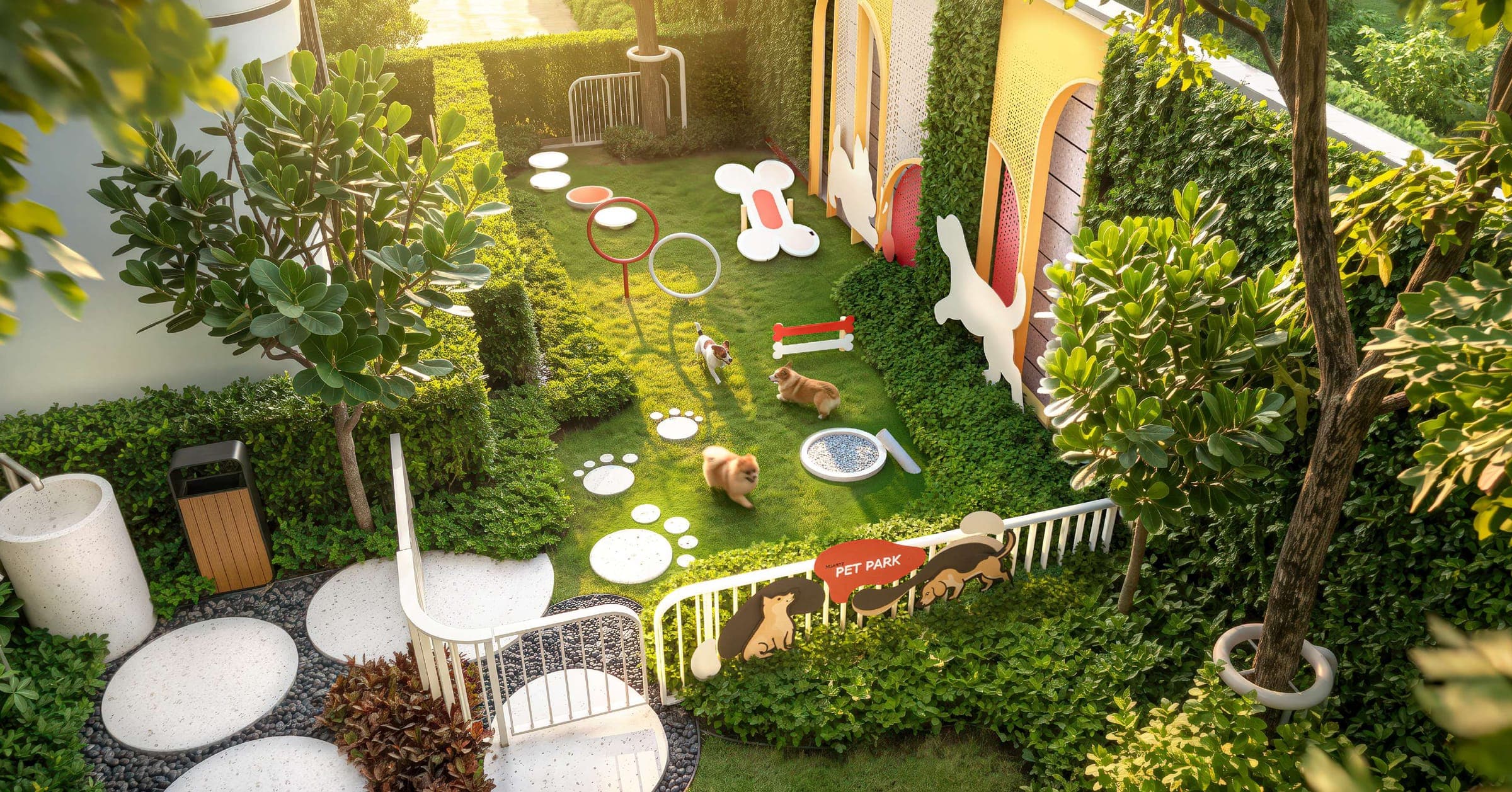 Landscaped pet park