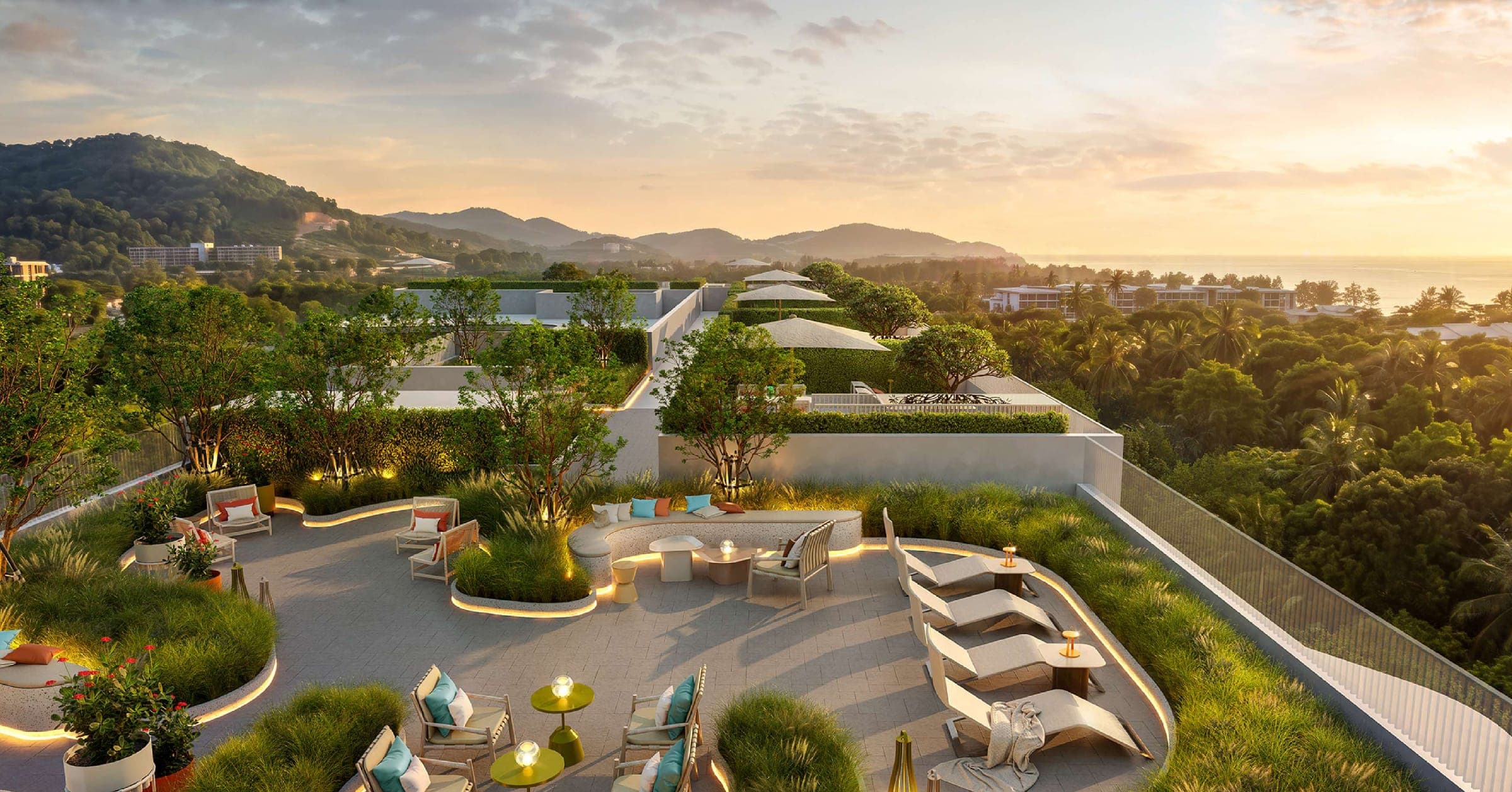 Rooftop sunset garden