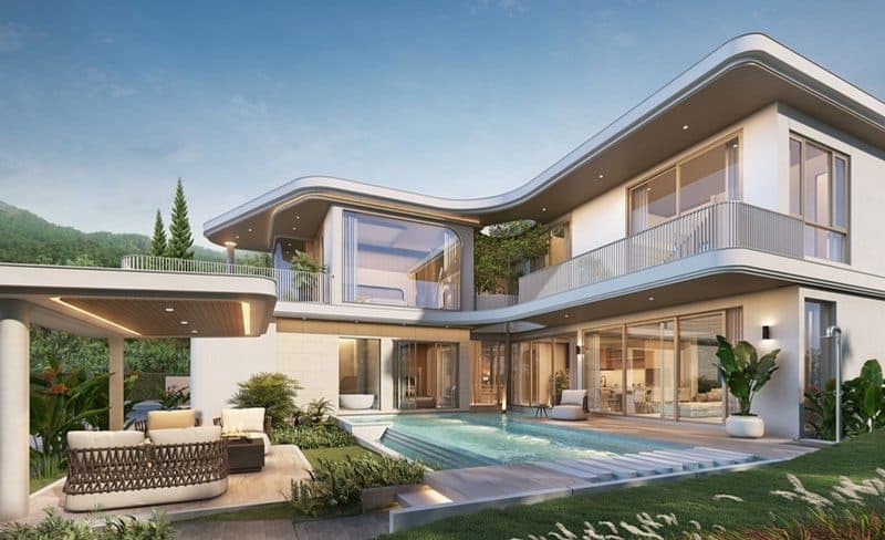 Villa and pool terrace