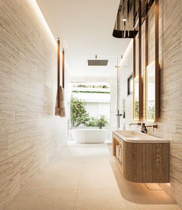 Senior master bathroom with freestanding tub