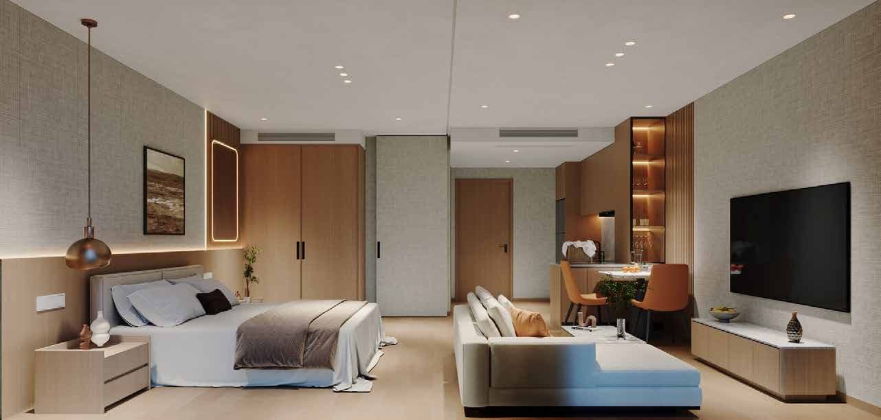 Bedroom opening to the living area