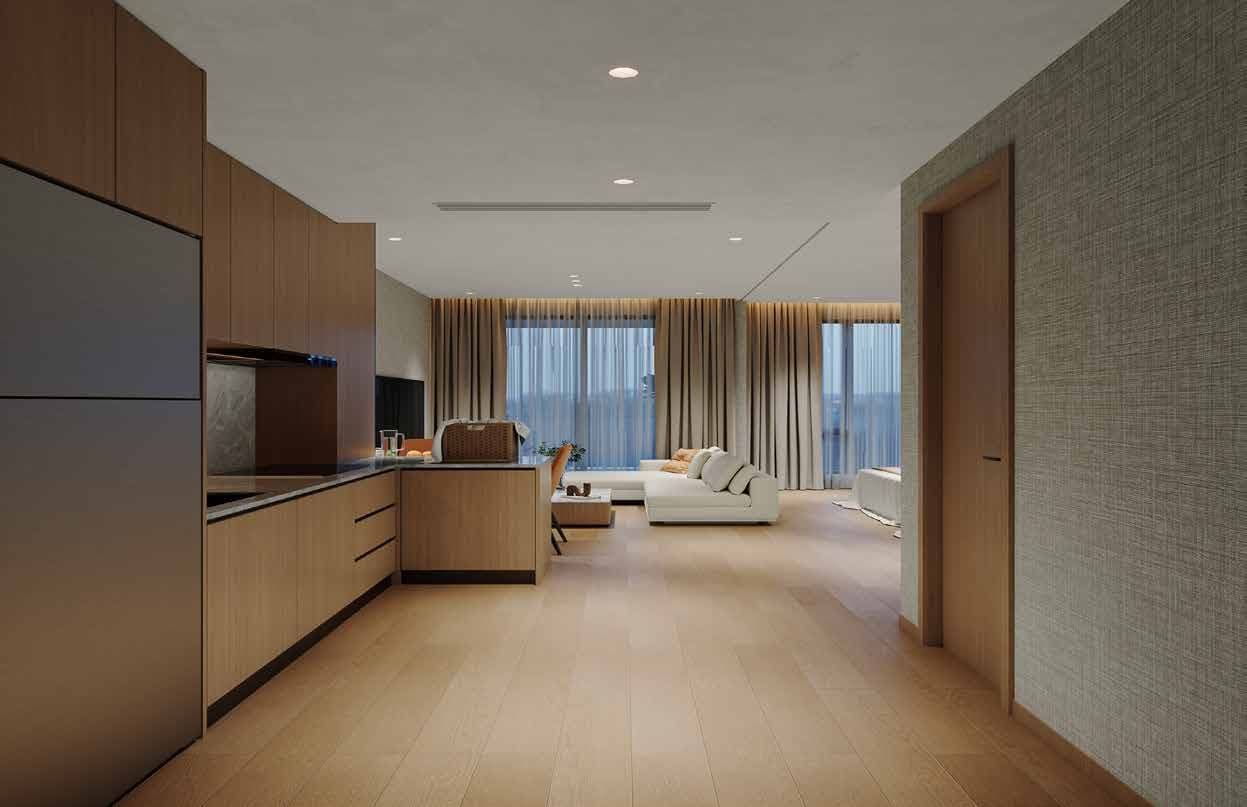 One-bedroom living and kitchen