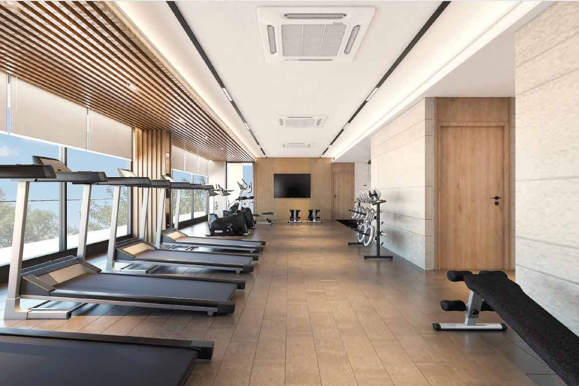 Fitness centre with treadmills