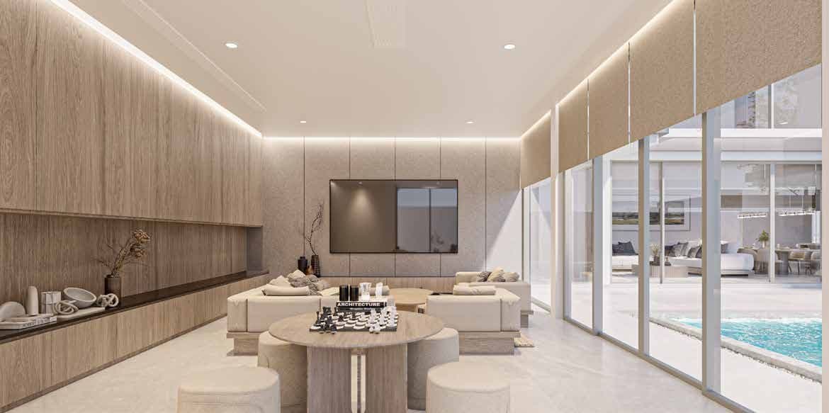 Multi-purpose room opening to the pool