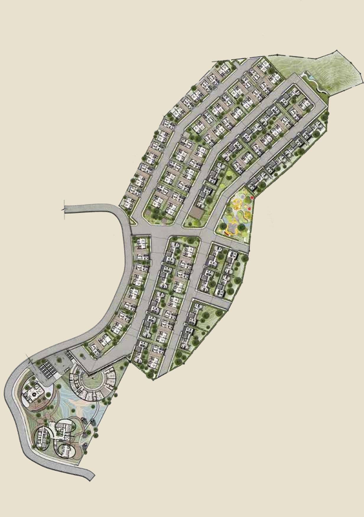 Prime Pano master plan of villa plots along the hillside access road