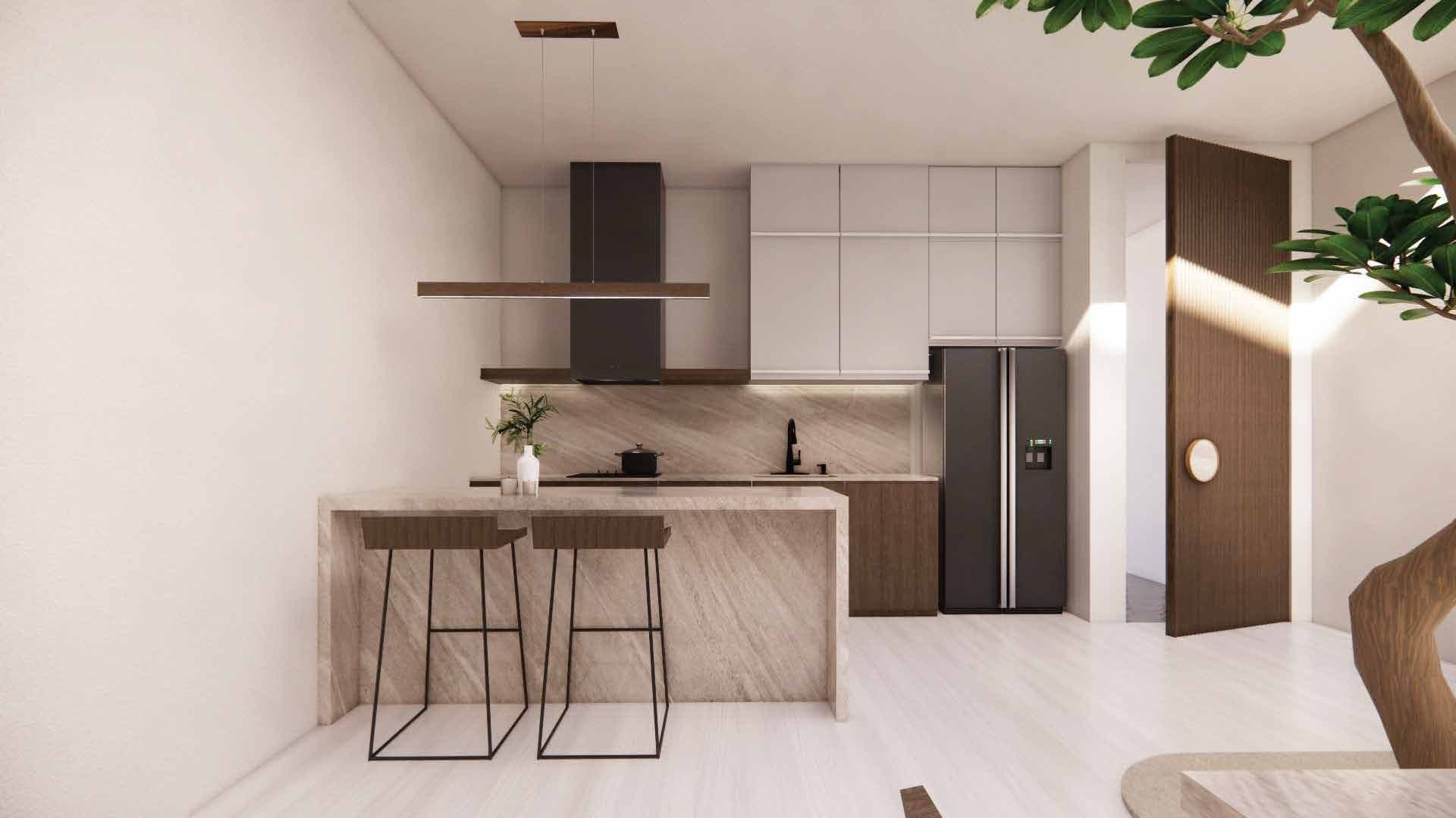 Kitchen with stone island