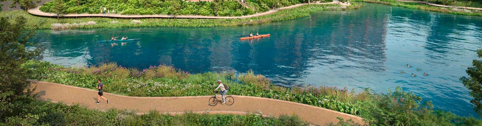 Lagoon and waterside trail
