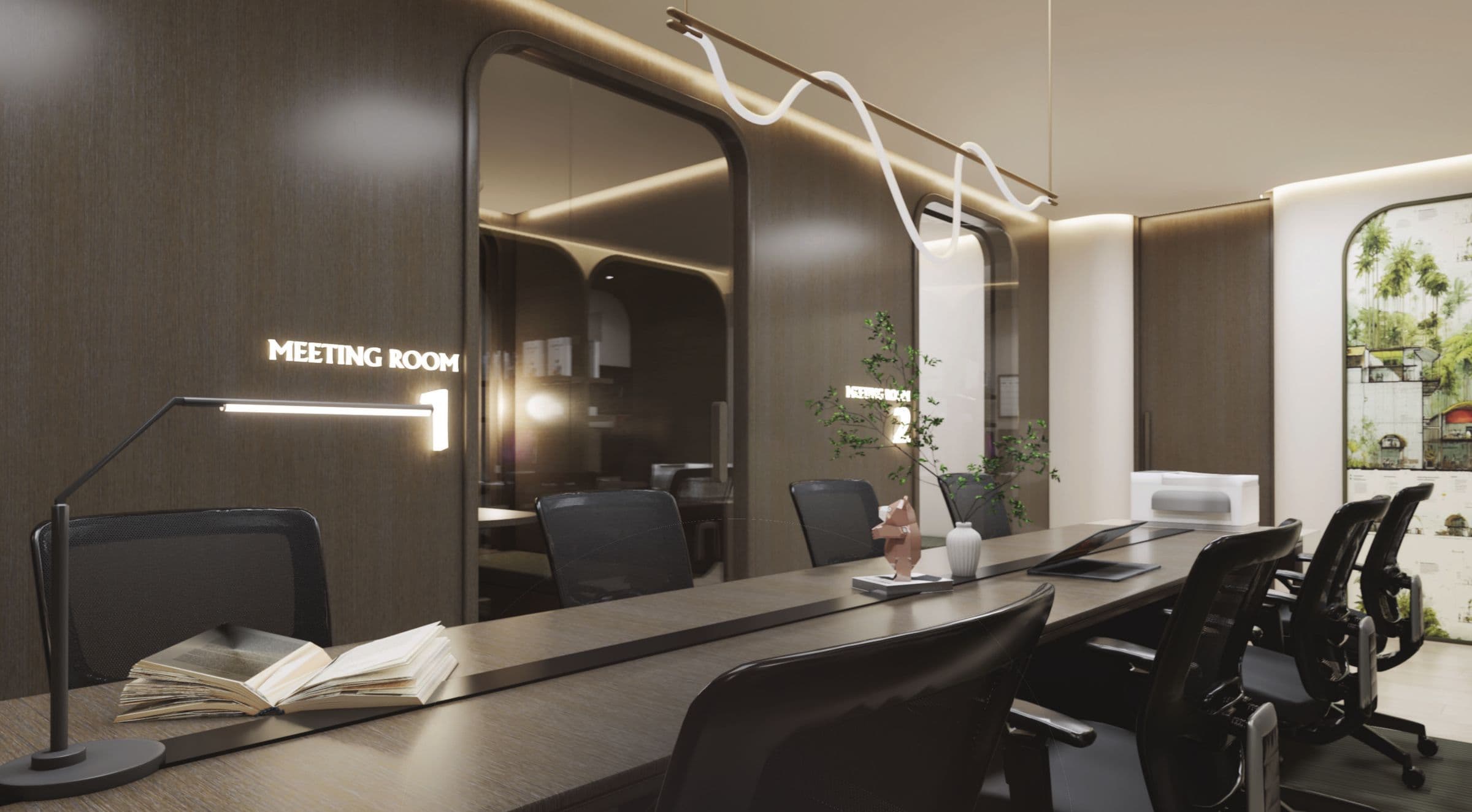 Co-working space and meeting rooms