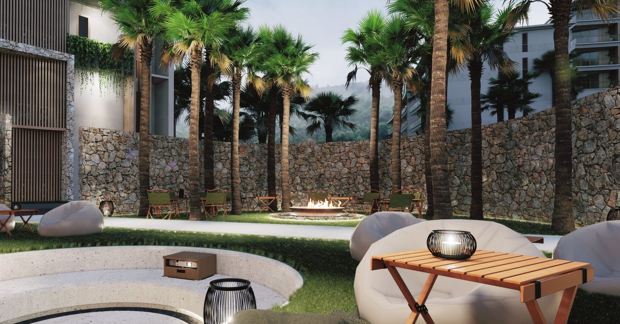 Outdoor theatre and BBQ area