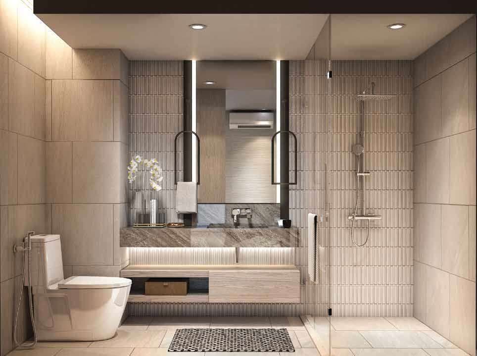 One-bedroom bathroom