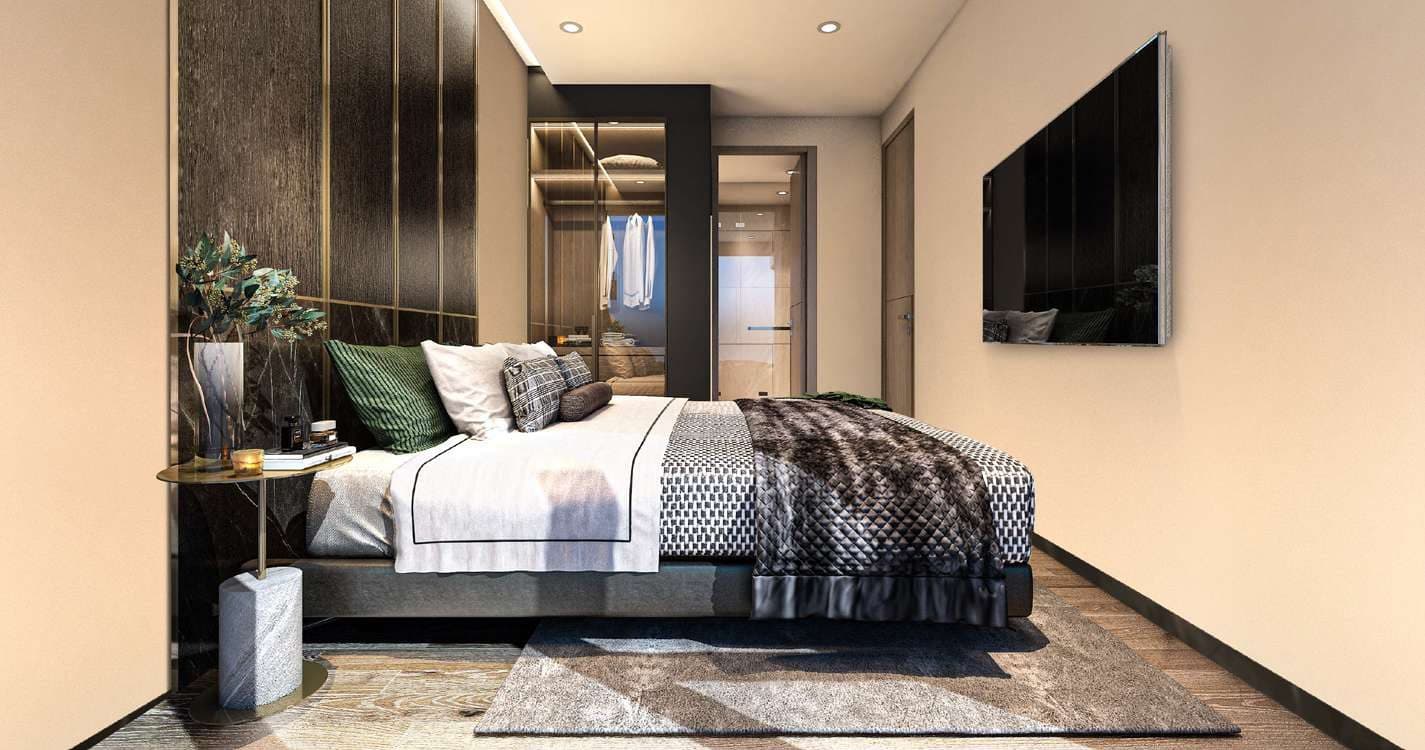 Type C one-bedroom bedroom