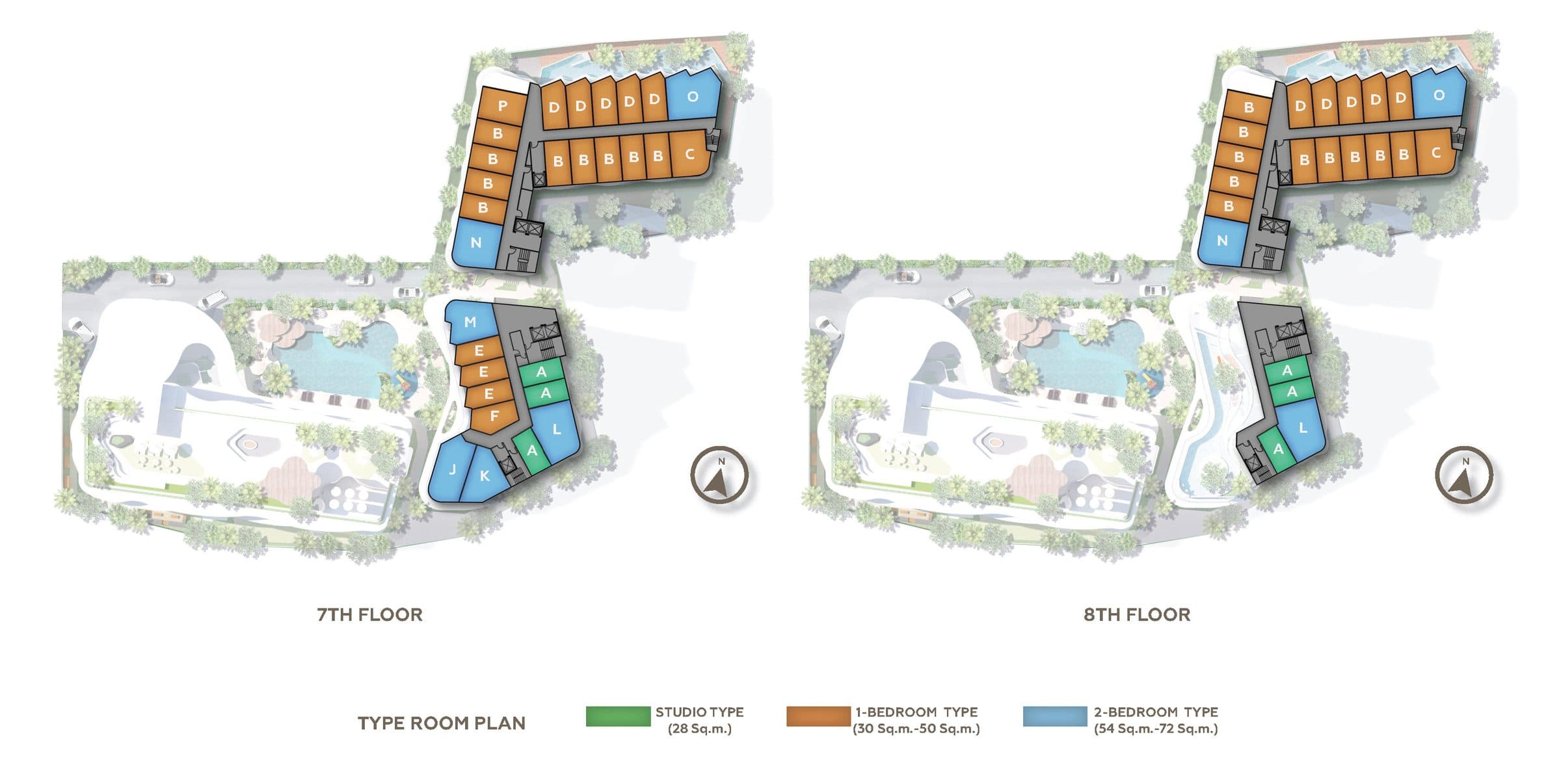 Vibe Residence 7th and 8th floor unit plans