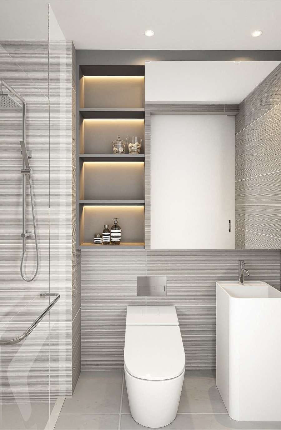 Studio bathroom with walk-in shower
