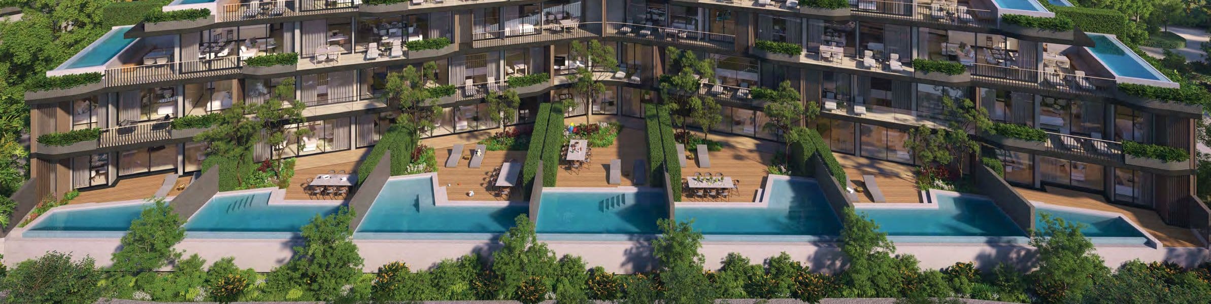 Terraced residences with private infinity-edge pools